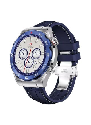 Swiss Military Dom 3 Smartwatch- 1.43" AMOLED Call Features Multi Language Heart Rate/BP/Oxygen Level Monitoring Wireless Charging 5-7 Days Battery Life IP67 Compatibility: iOS/Android - Blue - pzsku/Z34FC29D80586310EC0FAZ/45/_/1721227831/555a889f-ecde-4bf1-98c9-301f27b24eca