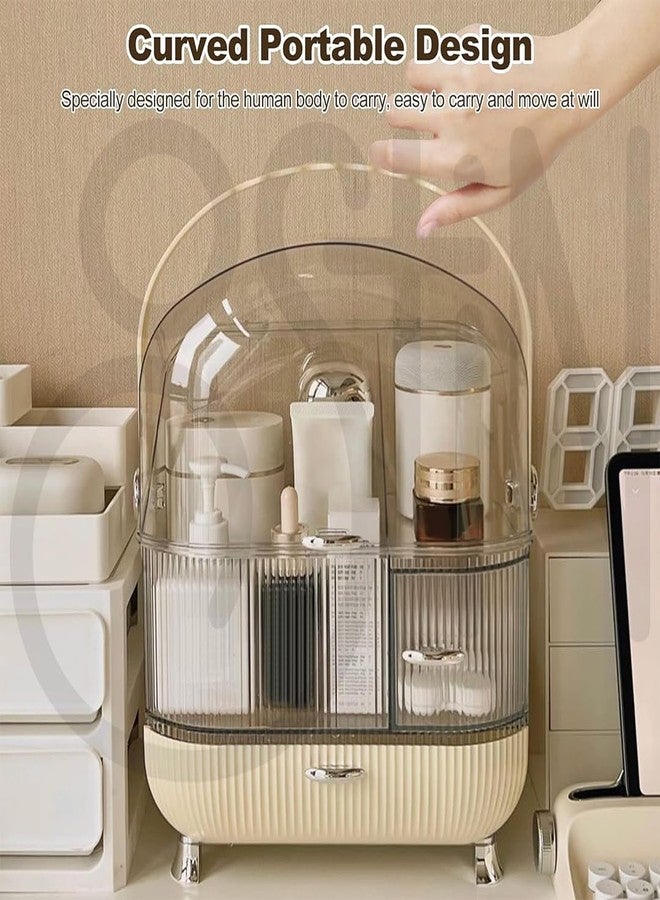 Ritmo منظم مكياج ريتومو، علبة عرض مستحضرات التجميل مع صندوق تخزين من طبقتين ومنظمات للعناية بالبشرة لسطح الحمام، وطاولة الزينة في غرفة النوم، والسفر. - Image 3