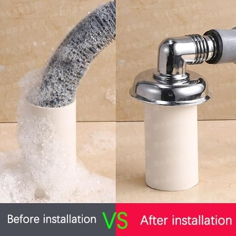 Rasikvar Anti Overflow Water Floor Drain with Easy Connector for Washing Machine Outlet Pipe Deodorant Joint Elbow for Pipe Silver ABS Rubber L Shape - Image 2