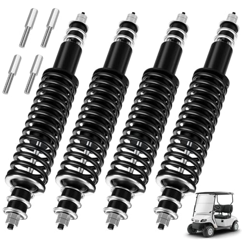 MOSNAI EZGO Shocks EZGO Golf Cart Front and Rear Shock with Heavy Duty Coil Springs Shock Absorber Fits EZGO Medalist/TXT 1994+ Gas or Electric, OEM# 76418-G01,70928-G01,70248-G01,70324-G01,76419-G01 (4PCS) - Image 1