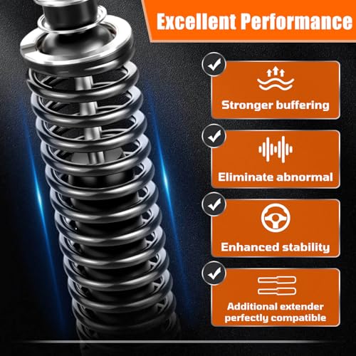 MOSNAI EZGO Shocks EZGO Golf Cart Front and Rear Shock with Heavy Duty Coil Springs Shock Absorber Fits EZGO Medalist/TXT 1994+ Gas or Electric, OEM# 76418-G01,70928-G01,70248-G01,70324-G01,76419-G01 (4PCS) - Image 5