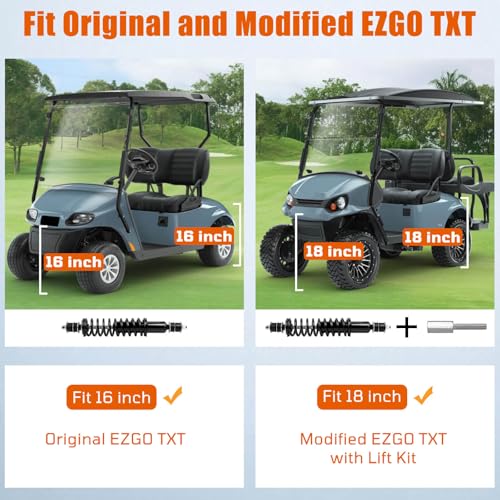 MOSNAI EZGO Shocks EZGO Golf Cart Front and Rear Shock with Heavy Duty Coil Springs Shock Absorber Fits EZGO Medalist/TXT 1994+ Gas or Electric, OEM# 76418-G01,70928-G01,70248-G01,70324-G01,76419-G01 (4PCS) - Image 4