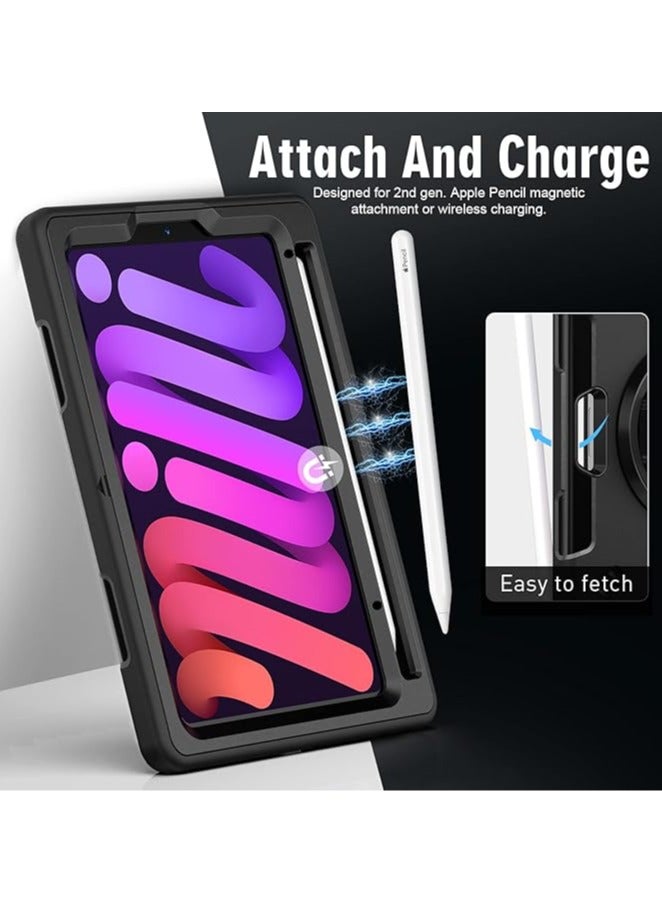 Kids Protective Case for iPad Mini 7 A17 Pro, iPad Mini 7th/6th Generation (2024/2021) Shockproof Rugged Cover with Kickstand/Hand Strap for iPad Mini 7 - Image 3