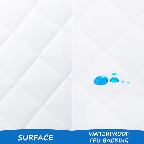 Coldwind Bassinet Mattress Pad Cover Fit for Baby Delight/Mika Micky/Dream On Me Lotus/ANGELBLISS/KoolerThings (3 in 1) Bedside Sleeper, Waterproof Bassinet Mattress Protector Quilted Bassinet Sheets 2 Pack - Image 2