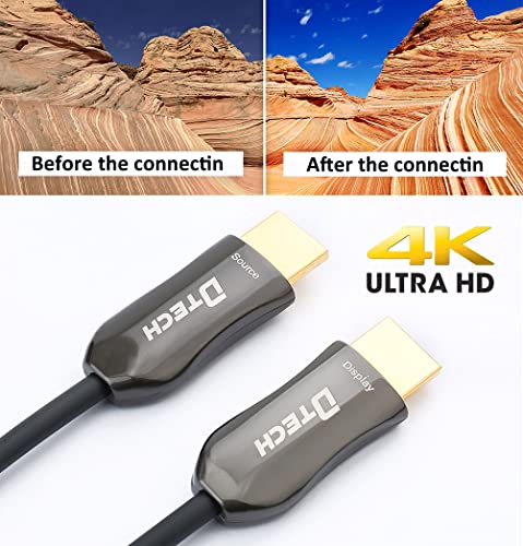 DTech Ultra Slim 150 Feet Fiber Optic HDMI 2.0 Cable 4K 60Hz 18Gbps for in-Wall Installation 150ft Projector Laptop Computer Monitor TV Camera (46 Meters) - Image 5