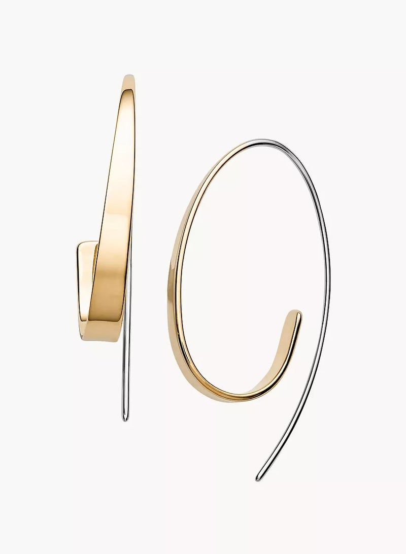 Skagen أقراط هووب باللون الذهبي كارينا - Image 1