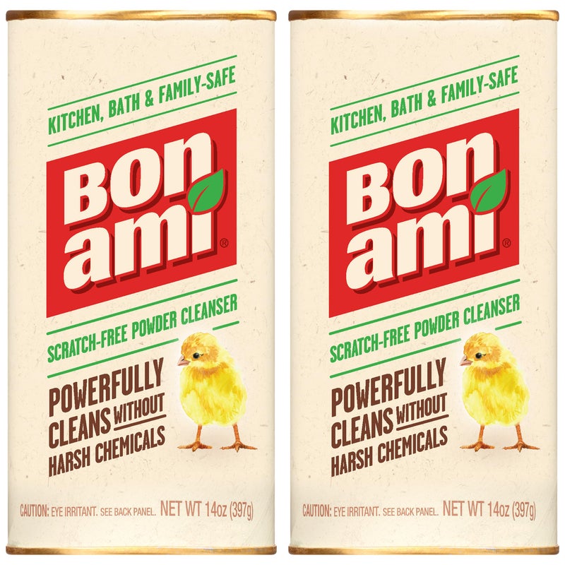 BON AMI Powder Cleanser for Kitchens Bathrooms All Types of Surfaces Cleans Grime Dirt Polishes Surfaces Absorbs Odors 2 Pack