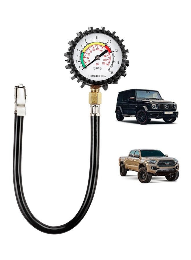 Rocket Flyer Rocket Flyer Tire Pressure Gauge - High Accuracy Dual Scale Tire Pressure Reader with Rubber Hose for Accurate Measurement of Tire Inflation and Vehicle Maintenance - Pressure Test Tools for Cars, Trucks and Motorcycles  - Image 1