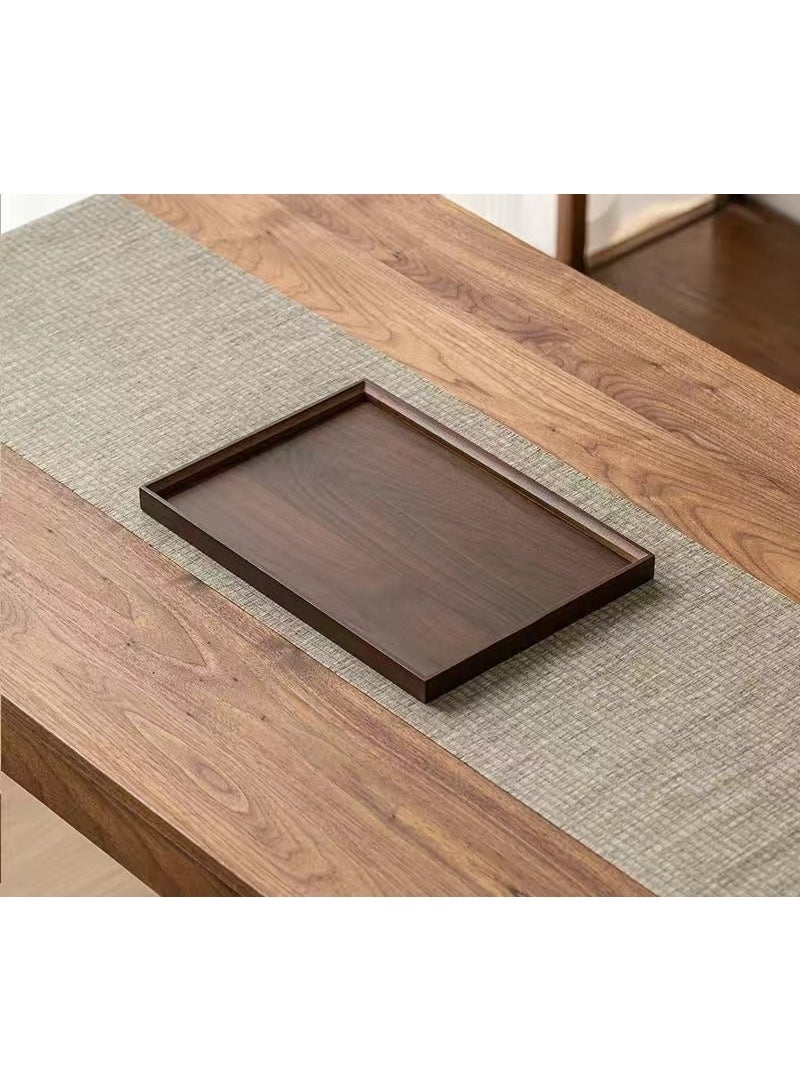 2 PCS Large Walnut Wood Serving Tray,Wooden Decorative Serving Tray for Coffee Table and Home Decor tray for Lunch, Dinner, Appetizers, Patio, Kitchen, Coffee Table, BBQ, Party - Image 5