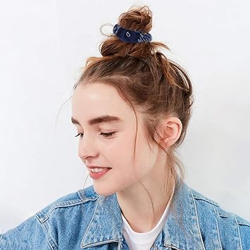 nuoshen Bandana Cloth Fabric Scrunchies Hair Elastics TiesHair Scrunchies Elastic Hair Ties Women Accessories - Image 5