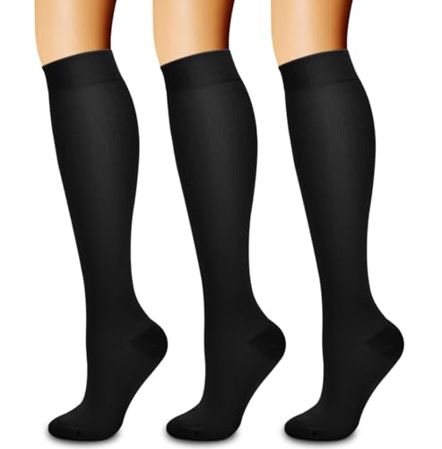 COOLOVER Compression Socks for Women and Men Circulation(3 Pairs)-Best Support for Running, Athletic, Nursing, Travel - Image 1