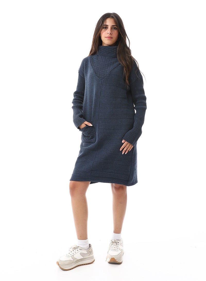 Caesar Women's High Neck Wool Mini Dress  - Image 3