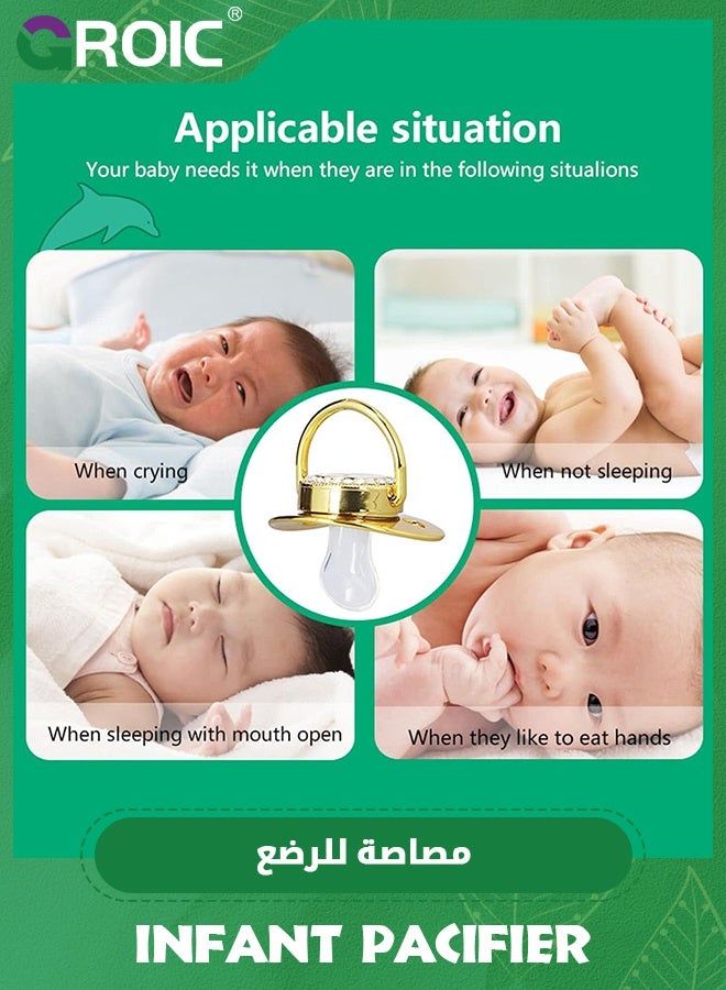 GROIC Baby Pacifier, Stylish DIY Photo Decoration Infant Bling Pacifier Clip Set for Newborn,Infant Pacifier,Baby Nipple for Infant - Image 4