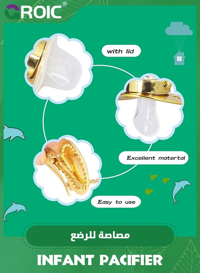 GROIC Baby Pacifier, Stylish DIY Photo Decoration Infant Bling Pacifier Clip Set for Newborn,Infant Pacifier,Baby Nipple for Infant - Image 3
