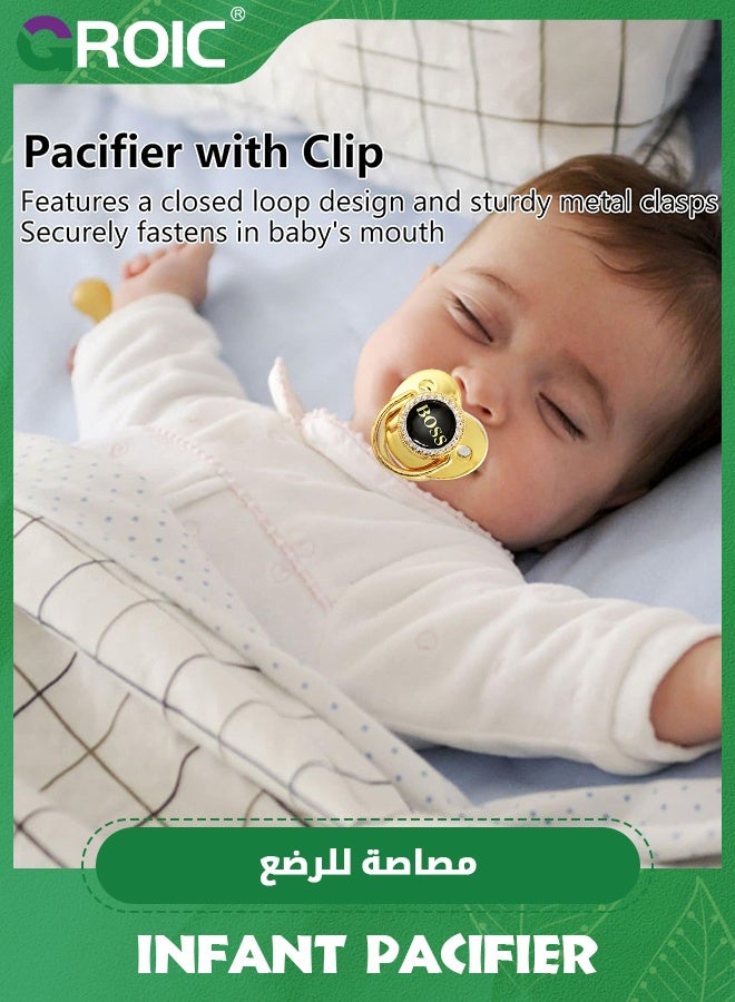 GROIC Baby Pacifier, Stylish DIY Photo Decoration Infant Bling Pacifier Clip Set for Newborn,Infant Pacifier,Baby Nipple for Infant - Image 2