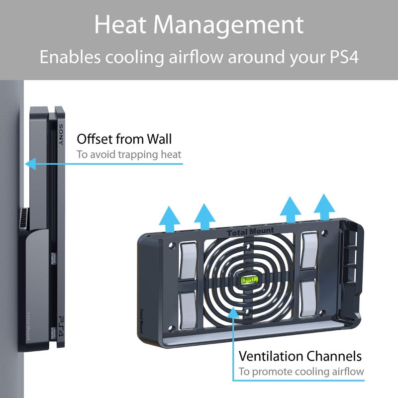 TotalMount Wall Mounting System for Sony PlayStation 4 Slim (Mounts PS4 Slim on Wall Near TV) - Image 4