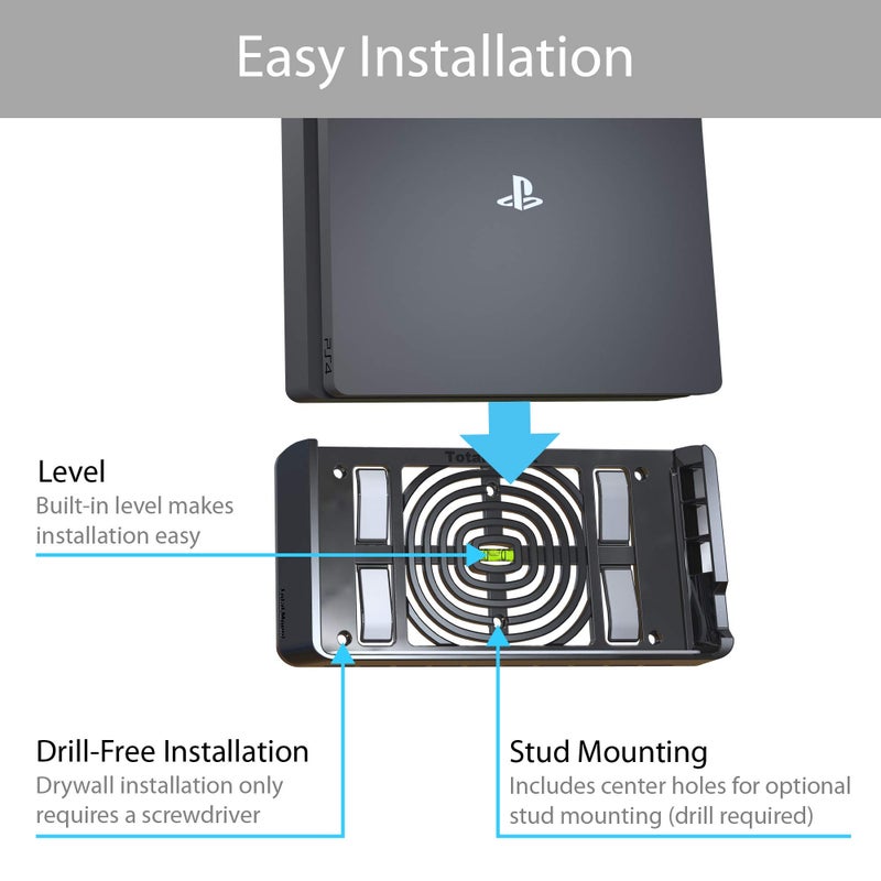 TotalMount Wall Mounting System for Sony PlayStation 4 Slim (Mounts PS4 Slim on Wall Near TV) - Image 3