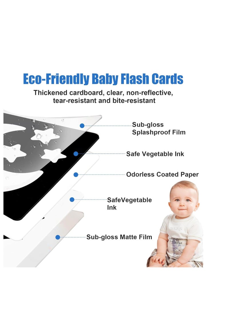 بطاقات تعليمية حسية للأطفال، 40 صورة بالأبيض والأسود، ألعاب تحفيز بصري وتنمية ذكاء الأطفال من عمر 0 ​​إلى 3 أشهر (20 قطعة) - Image 1