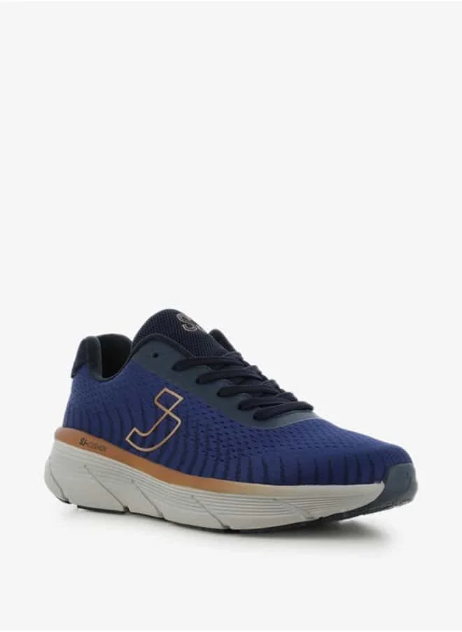 SJ Men's Logo Detail Lace-Up Low Ankle Sneakers