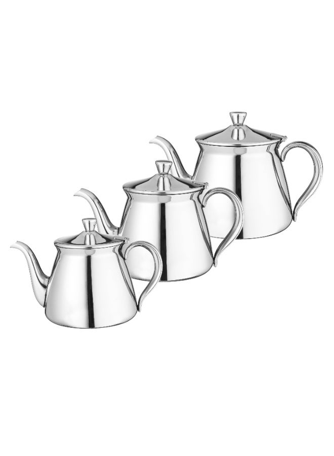 المرحومي طقم أباريق شاي ستانلس ستيل فاخر – 3 مقاسات (0.7L - 0.9L - 1.2L) - Image 2