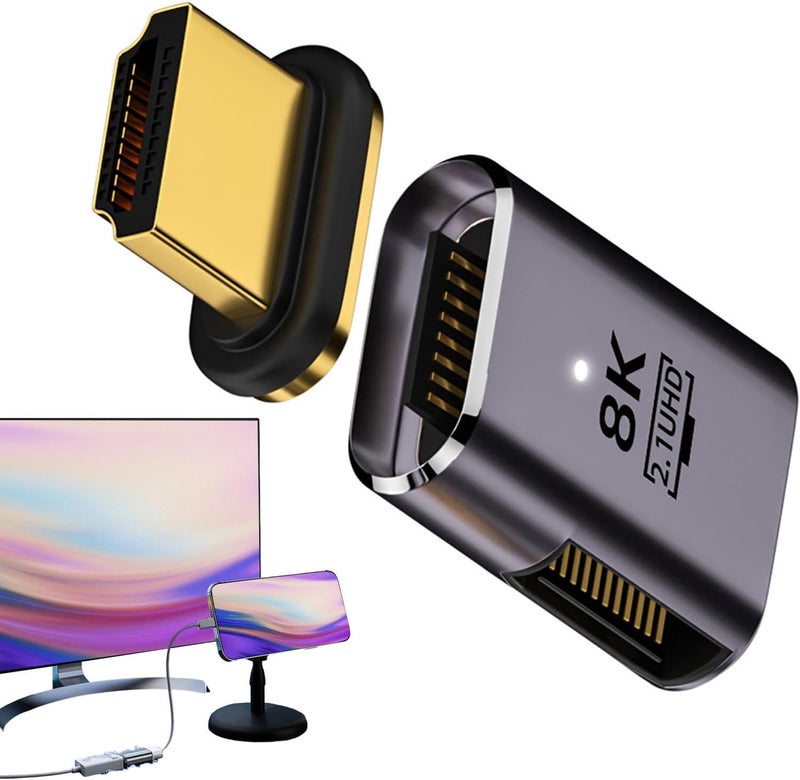 ويندفورج كرافت موصل USB-C مغناطيسي ذو 19 سنًا - يدعم دقة 8K/60Hz/4K120Hz، محول USB-C إلى USB-C مغناطيسي، نقل بيانات USB، إخراج فيديو بدقة 8K@60Hz، متوافق مع النوع C. - Image 1
