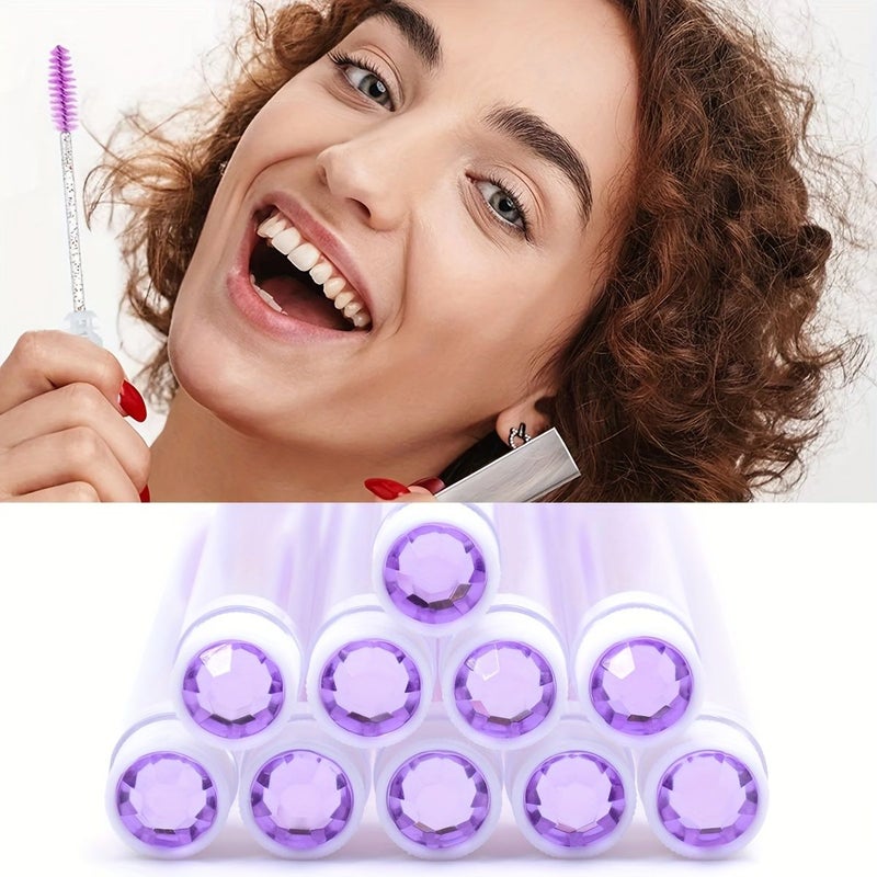 White 10pcs Reusable Eyelash Brush Tubes Lash Mascara Wands Spoolies Eyebrow Comb Applicators Case - Image 3