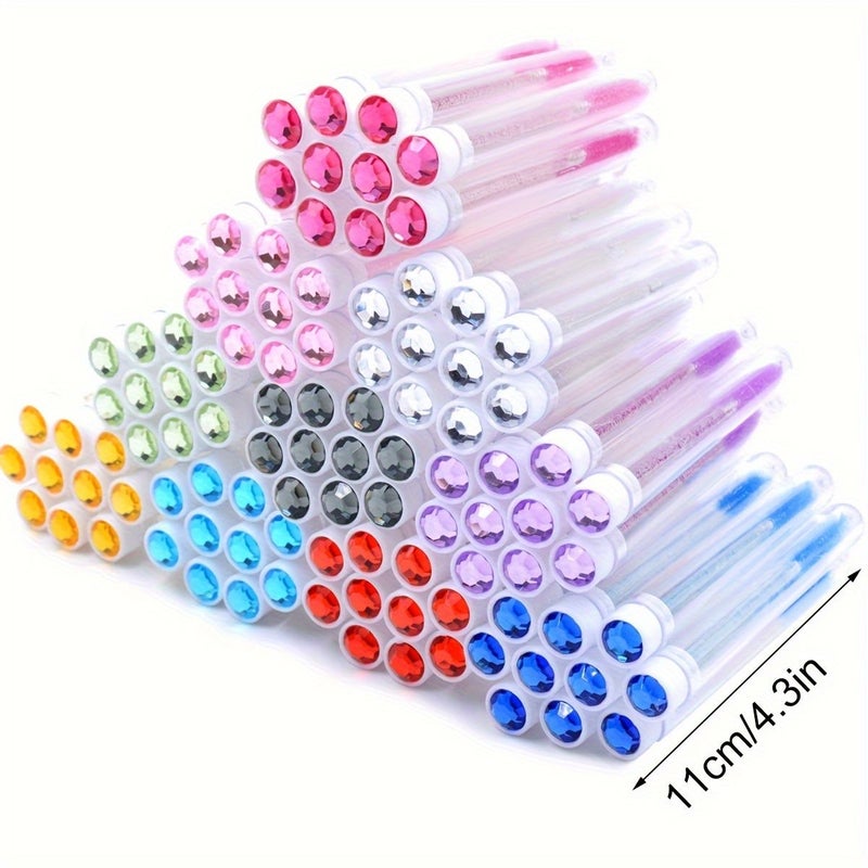 White 10pcs Reusable Eyelash Brush Tubes Lash Mascara Wands Spoolies Eyebrow Comb Applicators Case - Image 2