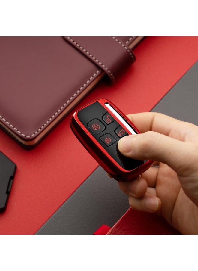 Red Key Fob Cover Case Protector Compatible with Land Rover Range Rover Evoque Velar Sport - Image 3