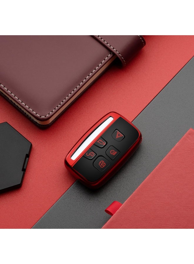 Red Key Fob Cover Case Protector Compatible with Land Rover Range Rover Evoque Velar Sport - Image 5