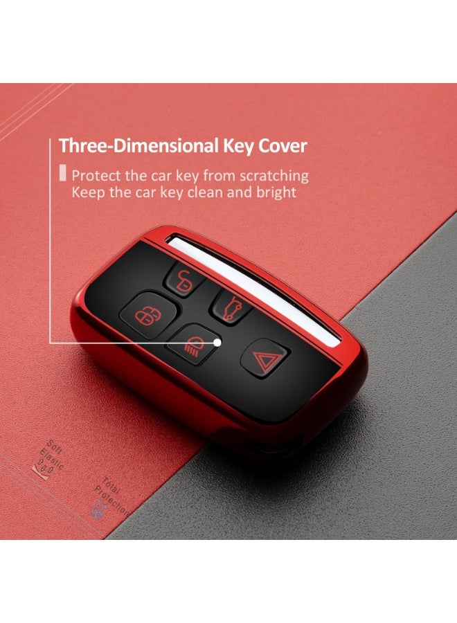 Red Key Fob Cover Case Protector Compatible with Land Rover Range Rover Evoque Velar Sport - Image 4