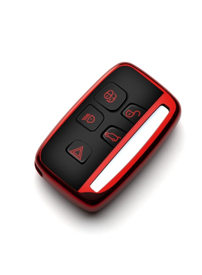Red Key Fob Cover Case Protector Compatible with Land Rover Range Rover Evoque Velar Sport - Image 1