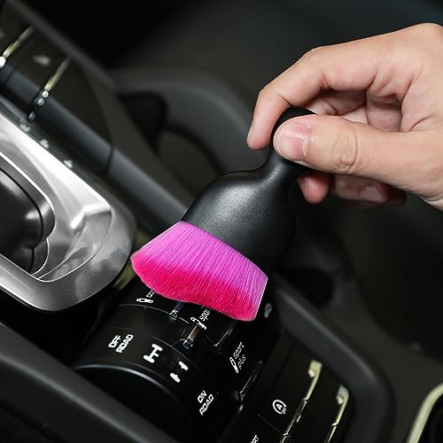 AOCISKA Car Interior Detailing Brush,Soft Bristle Cleaning Brush Car Detailing Brush Dusting Brush,Car Interior Cleaning Tool,Auto Detail Brush Car Dash Duster Brush (Black&Double Purple) - Image 4