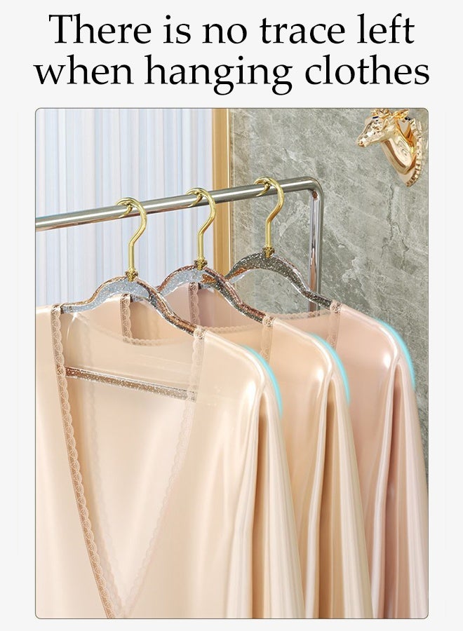 DUNISO 20pcs Quality Acrylic Clothes Hangers Durable Gown Hangers with 360 Degree Swivel Gold Hook Ultra-Thin Lightweight and Space Saving Heavy Duty Clothes Hanging with Non Slip Notches for Coats, Pants， Dress Clothes  - Image 3