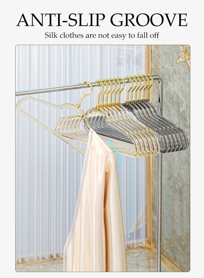 DUNISO 20pcs Quality Acrylic Clothes Hangers Durable Gown Hangers with 360 Degree Swivel Gold Hook Ultra-Thin Lightweight and Space Saving Heavy Duty Clothes Hanging with Non Slip Notches for Coats, Pants， Dress Clothes  - Image 2
