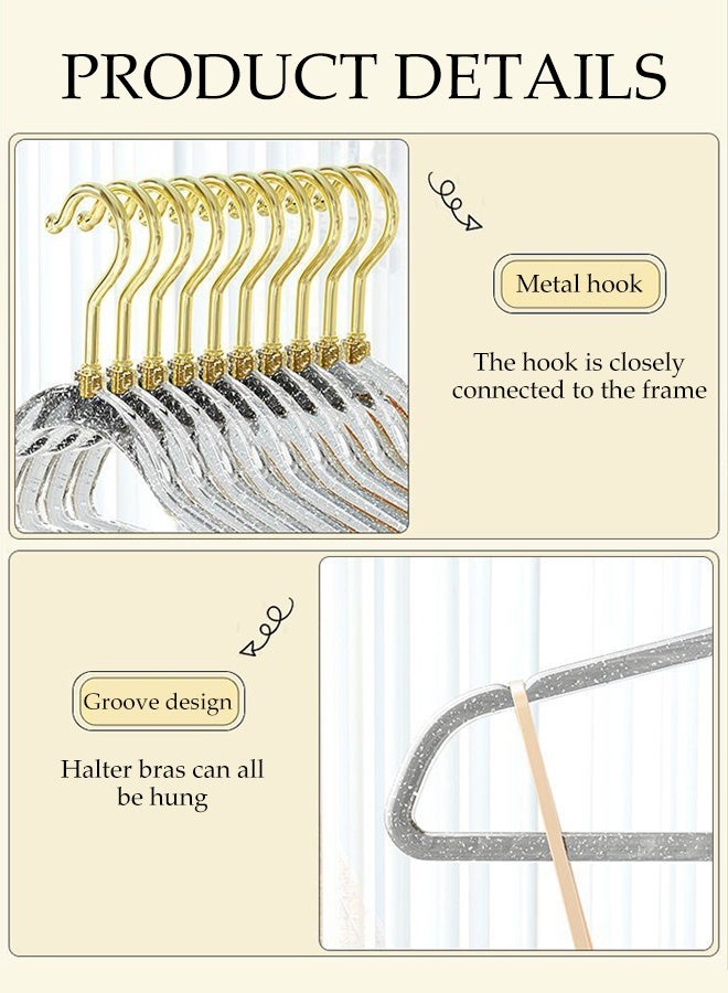 DUNISO 20pcs Quality Acrylic Clothes Hangers Durable Gown Hangers with 360 Degree Swivel Gold Hook Ultra-Thin Lightweight and Space Saving Heavy Duty Clothes Hanging with Non Slip Notches for Coats, Pants， Dress Clothes  - Image 5