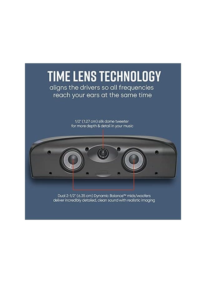 Polk Audio - Blackstone Tl1 Speaker Center Channel With Time Lens Technology Compact Size High Performance Powerful Bass Hi Gloss Finish Create Your Own Home Entertainment System Auxiliary Small - Image 1