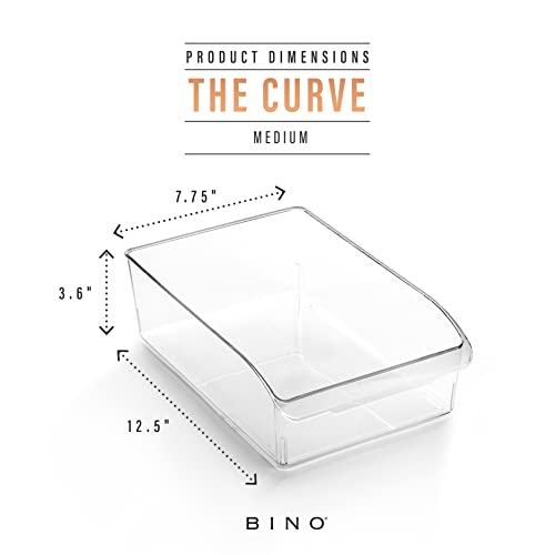 BINO | Plastic Storage Bins, Medium | THE CURVE COLLECTION | Multi-Use Organizer Bins | Storage Containers Kitchen, Pantry and Home Organization | Fridge Organizers | Pantry Organization and Storage - Image 3