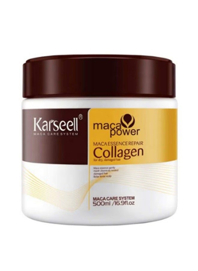 Karseell Karseell Collagen Hair Treatment Deep Repair Conditioning Argan Oil Collagen Hair Mask Essence for Dry Damaged Hair All Hair Types 16.90 oz 500ml  - Image 1