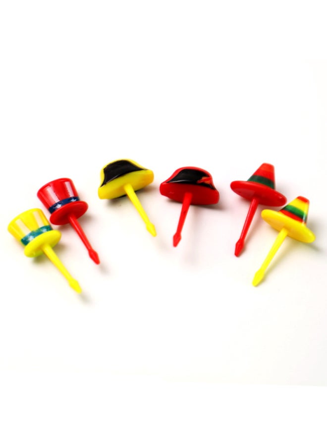 Children's Disposable Fruit Fork Cake Fork Dessert Fork Bento Fork Japanese Fork Japanese Cartoon Fork-Specifications:6pc Hat  - Image 1