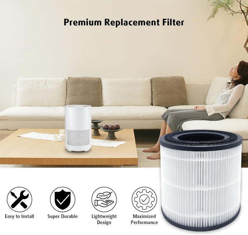 Esctabalt Air Purifier Replacement Filter, Replacement Air Purifier Filters Compatible with BISSELL MYair Pro 3139A 3139B, 2-Pack Replacements HEPA and Carbon Filters, 3069, White - Image 5