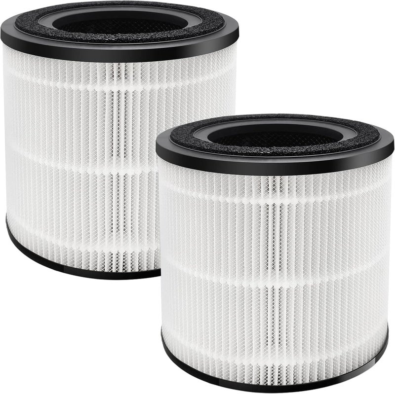 Esctabalt Air Purifier Replacement Filter, Replacement Air Purifier Filters Compatible with BISSELL MYair Pro 3139A 3139B, 2-Pack Replacements HEPA and Carbon Filters, 3069, White - Image 1