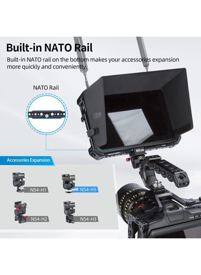 Nitze قفص لمراقب Atomos Shogun / Shogun Ultra / Shogun Connect مع لوحة تثبيت وظل شمس - JT-A03C - Image 3