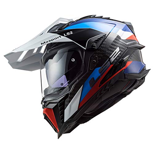 LS2 Helmets Explorer Carbon Adventure Helmet Frontier Black Blue Small - Image 3