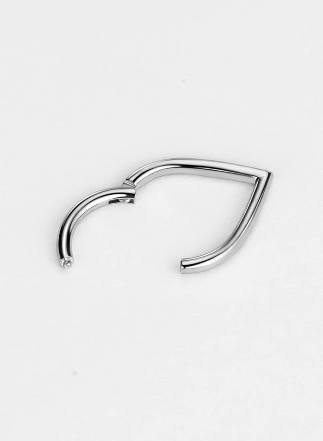 FANSING Hammered Teardrop Septum Rings 16g Septum Jewelry 8mm Septum Hoop 16 Gauge Septum Clicker Surgical Steel Septum Piercing Rings - Image 3
