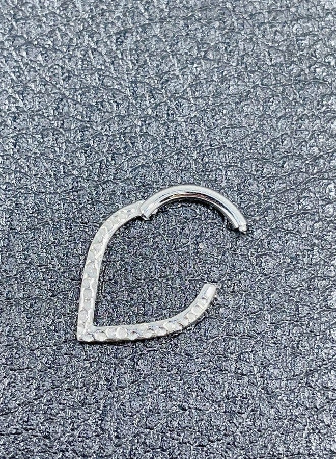 FANSING Hammered Teardrop Septum Rings 16g Septum Jewelry 8mm Septum Hoop 16 Gauge Septum Clicker Surgical Steel Septum Piercing Rings - Image 5