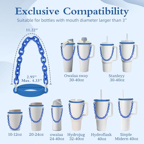 BKBY Water Bottle Handle Strap Compatible with Owala Freesip 24oz 32oz 40oz, Strong Secure Acrylic Carrier for Outdoors - Image 2