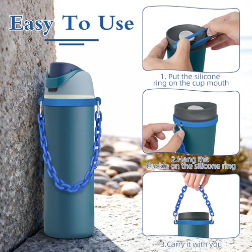 BKBY Water Bottle Handle Strap Compatible with Owala Freesip 24oz 32oz 40oz, Strong Secure Acrylic Carrier for Outdoors - Image 5