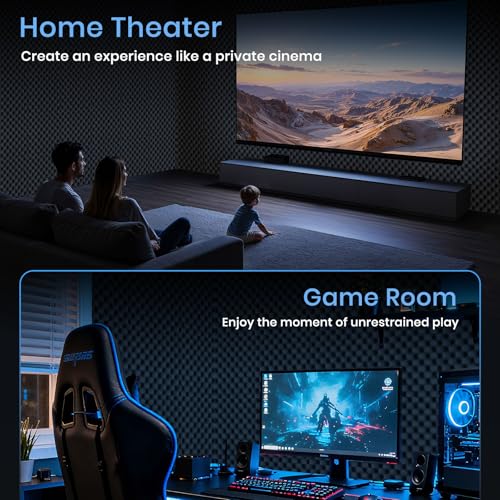 Focusound 4 Pack Acoustic Foam Panels, 48''X24''X1'' Egg Crate Sound Proof Foam, High Density Noise Cancelling Soundproofing Wall Panels for Studio Office Game Room (Black) - Image 2