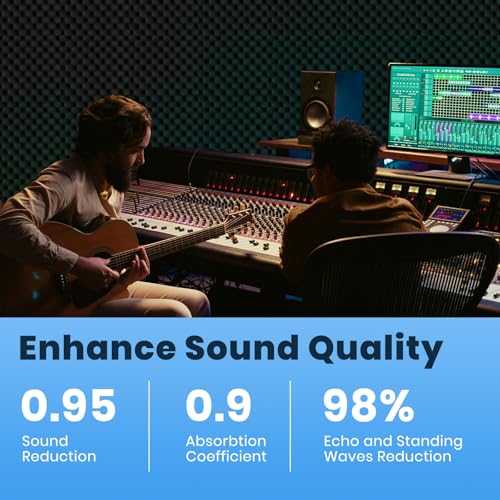 Focusound 4 Pack Acoustic Foam Panels, 48''X24''X1'' Egg Crate Sound Proof Foam, High Density Noise Cancelling Soundproofing Wall Panels for Studio Office Game Room (Black) - Image 5