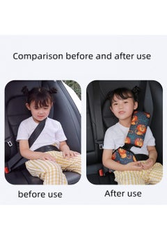 Bukela Car Seat Belt Adjuster Seat Belt Pad Cover for Baby Child Neck Safety Shoulder Positioner Shoulder Pad Kit Neck Support Headrest Seatbelt Pillow Cover & Seatbelt Adjuster for Child, Set of 2  - Image 2